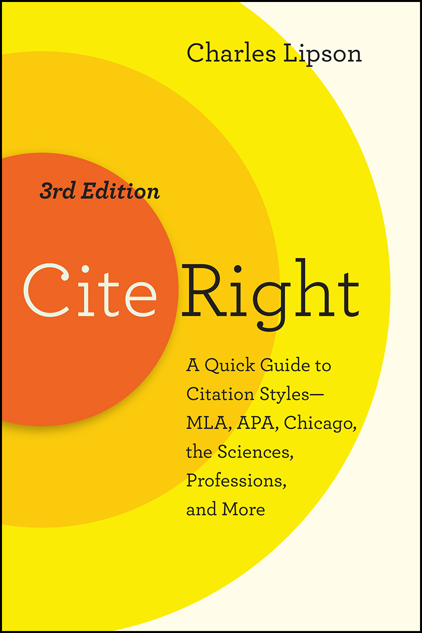 Cover image for Lipson, Cite Right, Third Edition