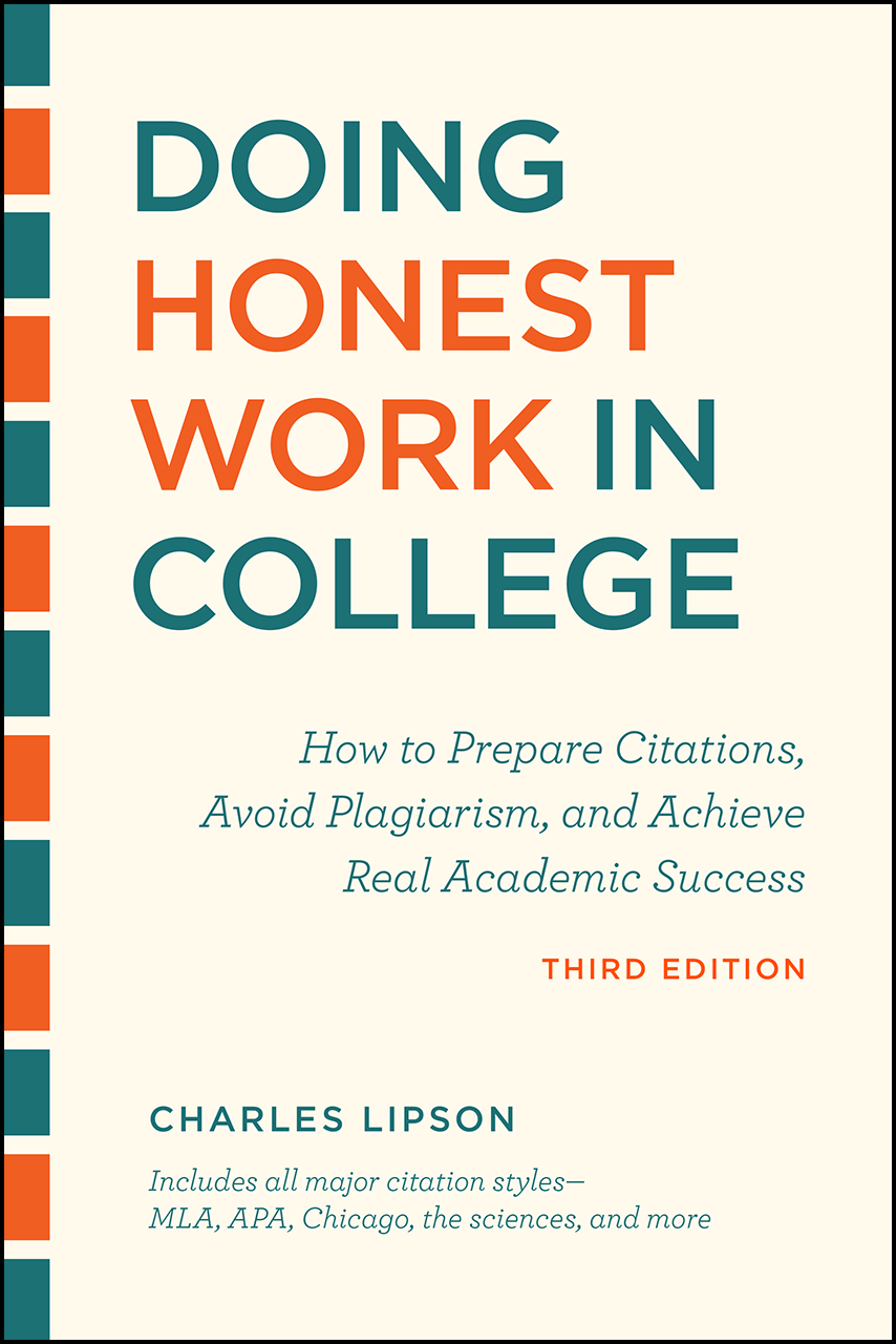 Cover image for Lipson, Doing Honest Work in College, Third Edition